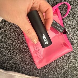 Makeup By Mario Hot Pink Glossy Makeup Pouch with Brand new lipstick